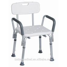 Алюминиевый душевой стул с спинкой и подлокотником